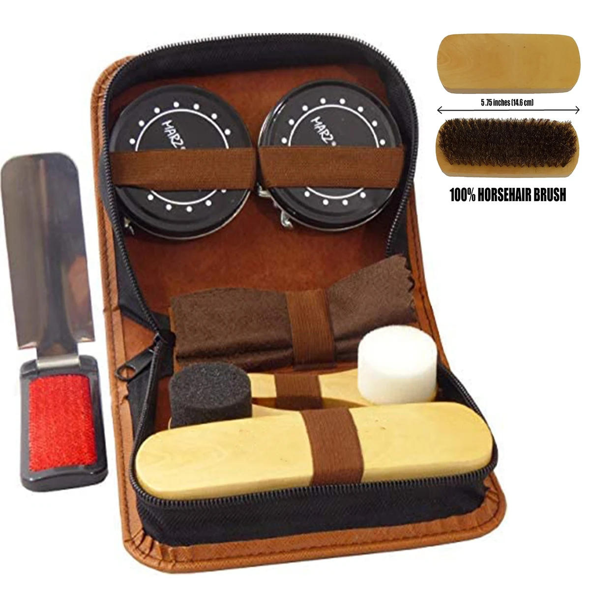 7 Piece eather Shoe Shine Kit 1