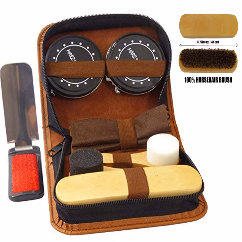 7 Piece eather Shoe Shine Kit