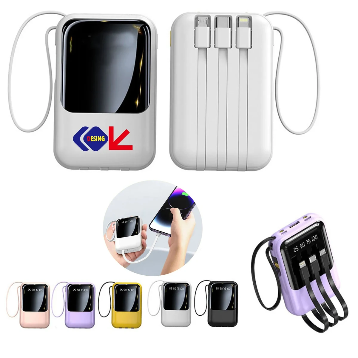 Fast Charging Built In Cables Power Bank 1