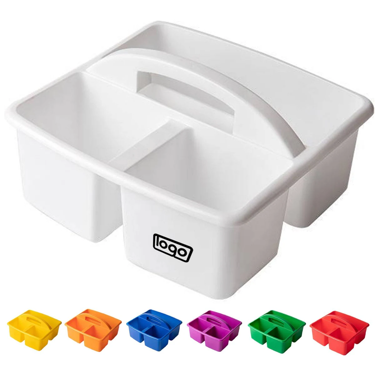 3 Compartment Plastic Storage Caddy with Handle 1