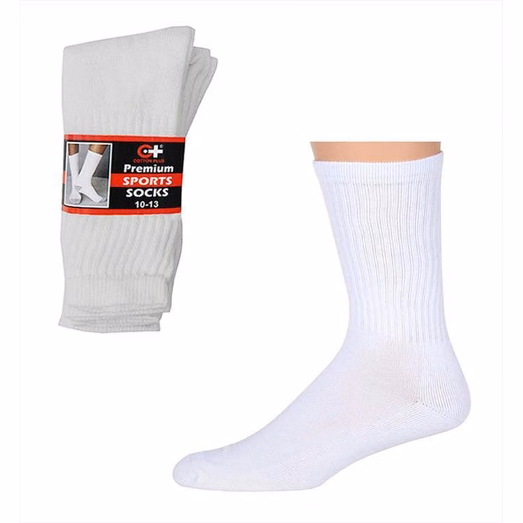 Kids' Crew Socks White 4-6 3 Pack
