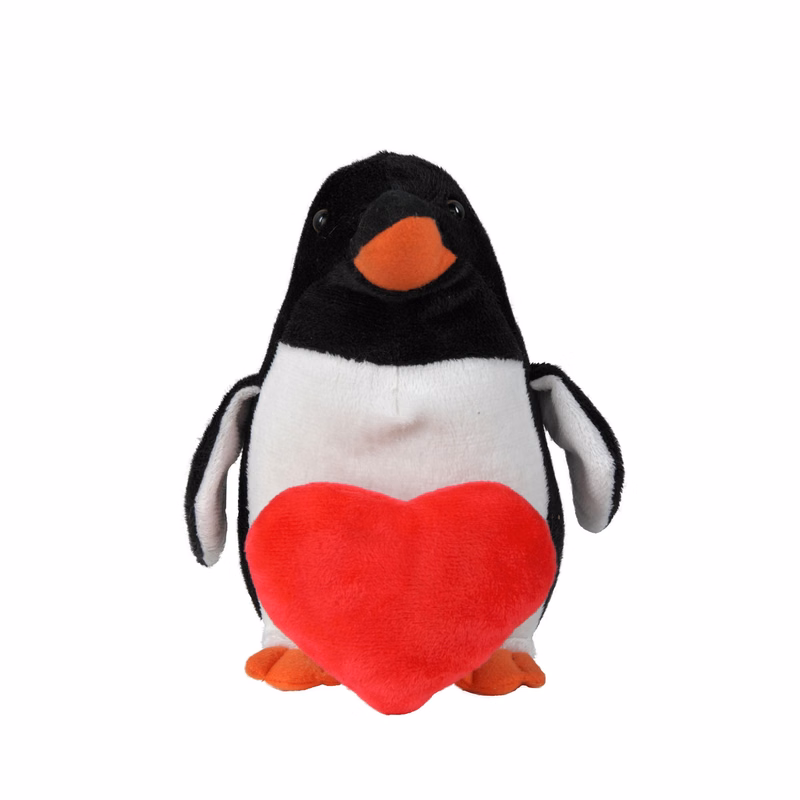 Soft Plush Sitting Penguin with Heart