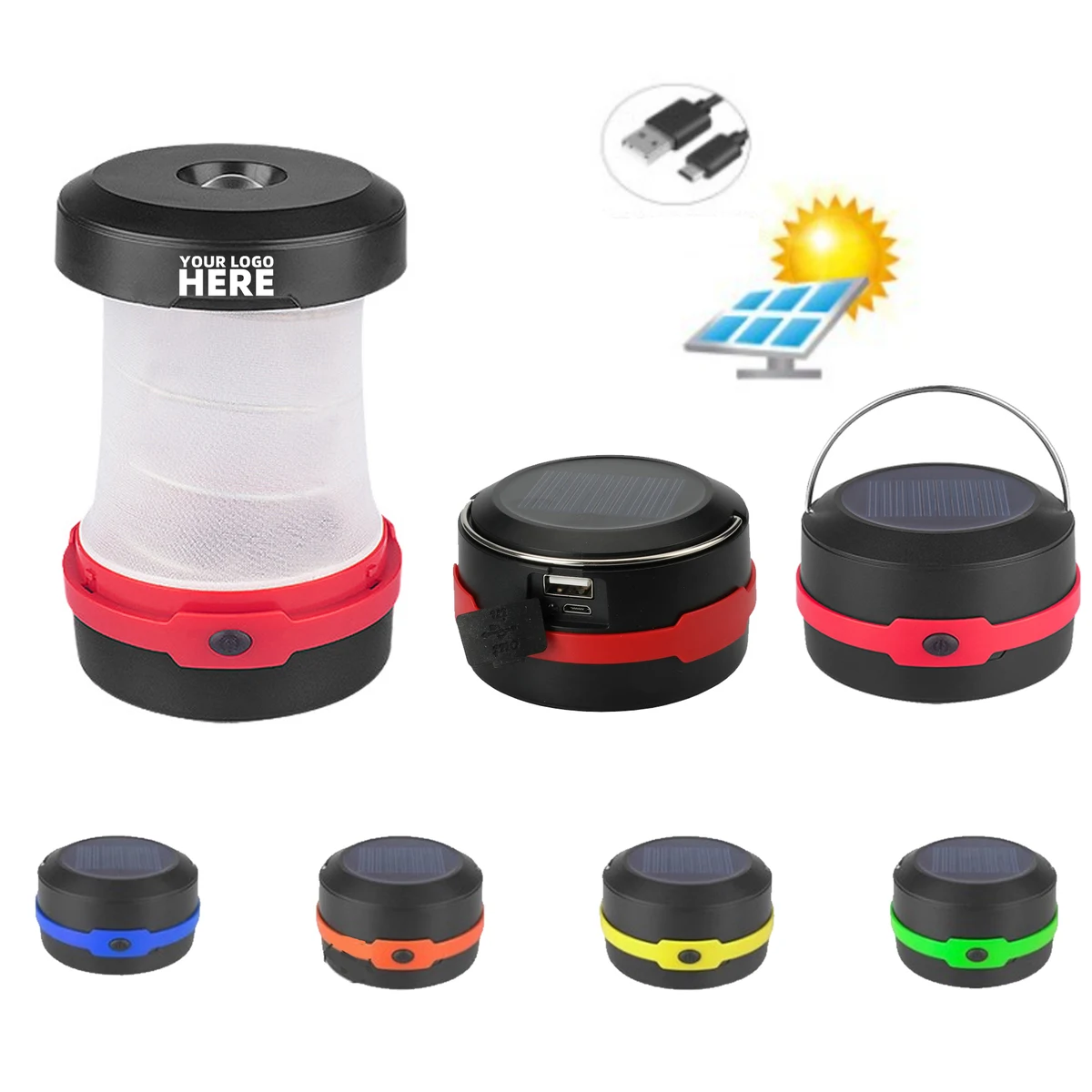 Retractable Solar Panel LED Camping Lamp 1