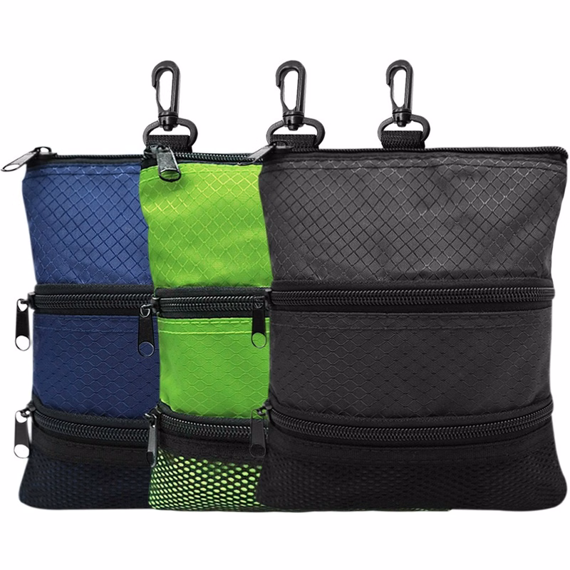 Portable Golf Accessory Storage Bag, 3-Layer Large Capacity Golf Tee Pouch