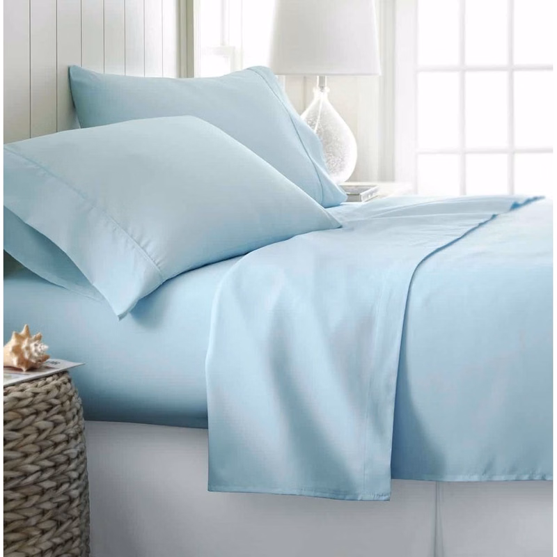 Microfiber Bed Sheets - Aqua Twin 3 Piece Set