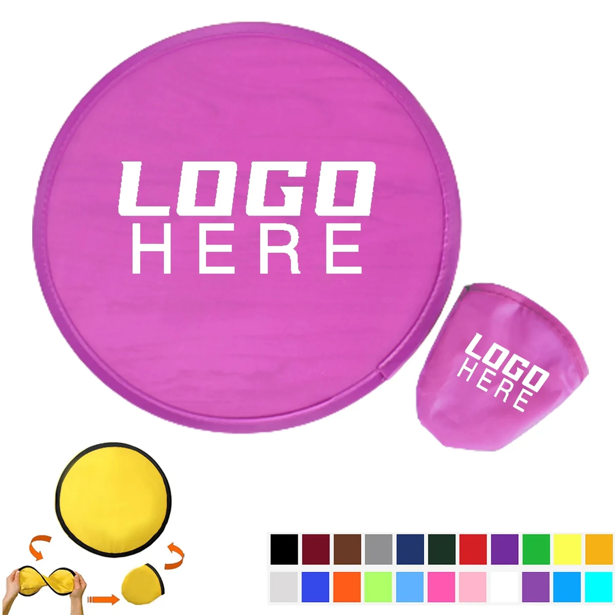 9.8" Dia Full Color Soft Folding Flying Disc With Pouch 1