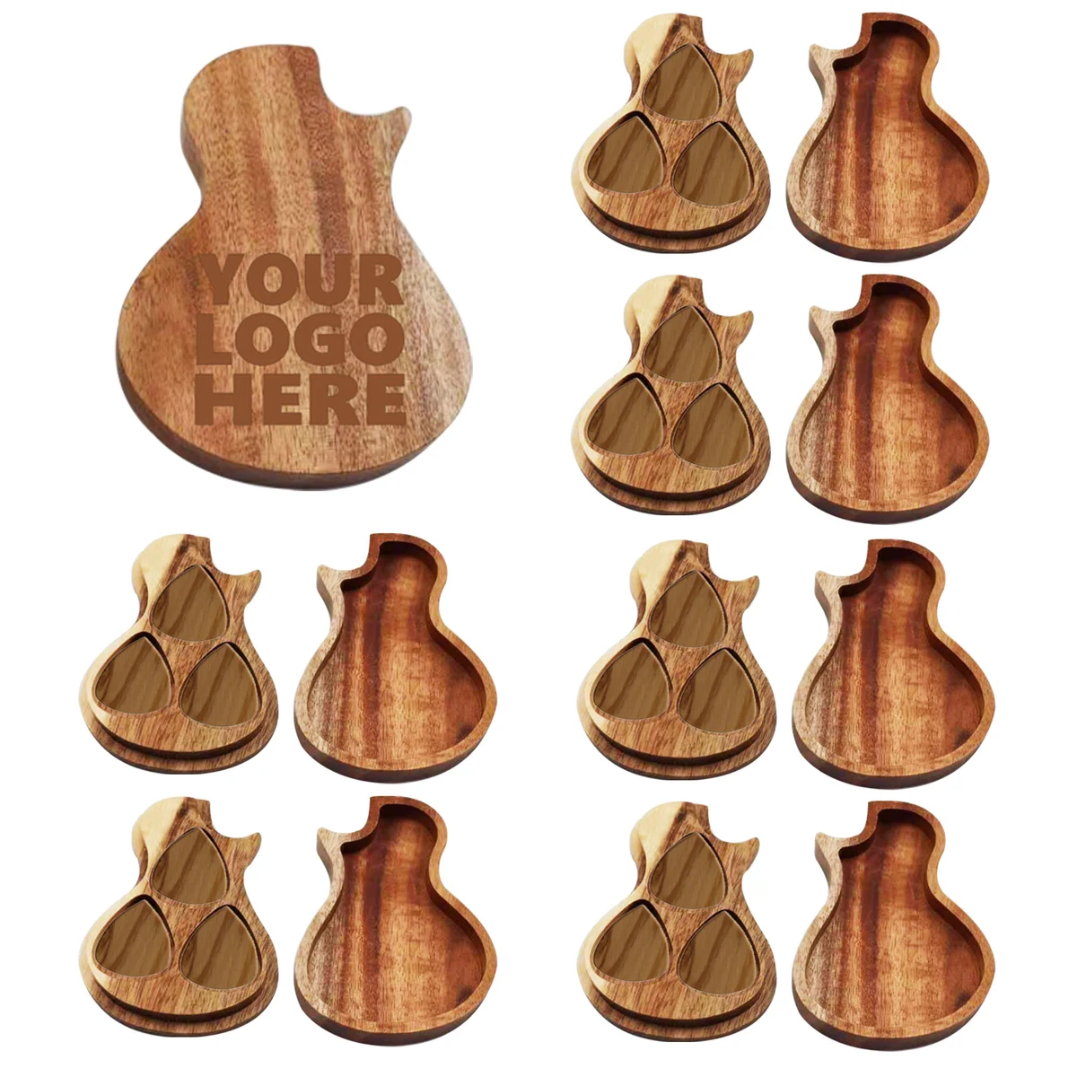 MOQ100 Wooden Guitar Pick Storage Box 1