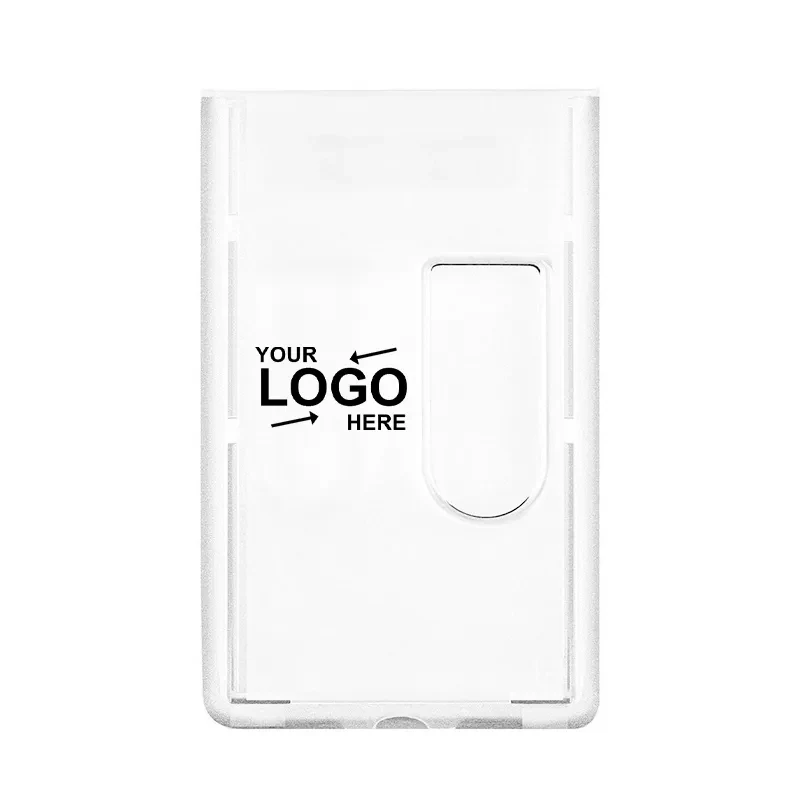 Clear Plastic 2 Card Holder W/ 2 Thumb Notches 1