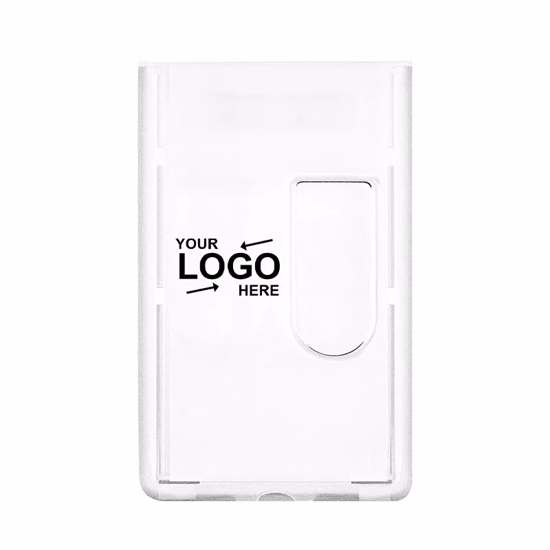 Clear Plastic 2 Card Holder W/ 2 Thumb Notches