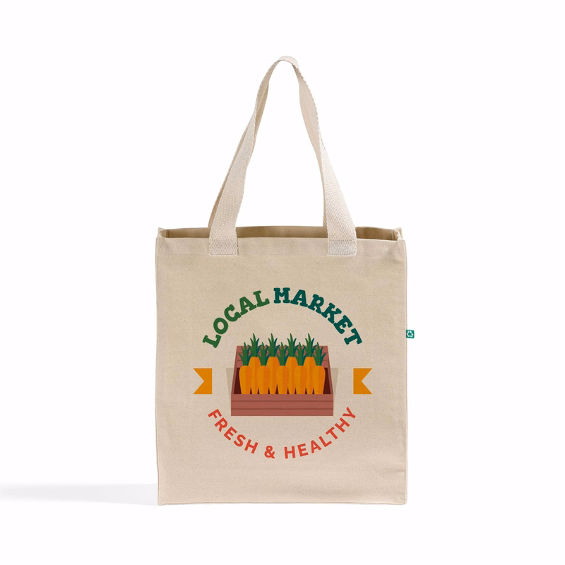 Recycled Canvas Trendy Shopper Tote Bag