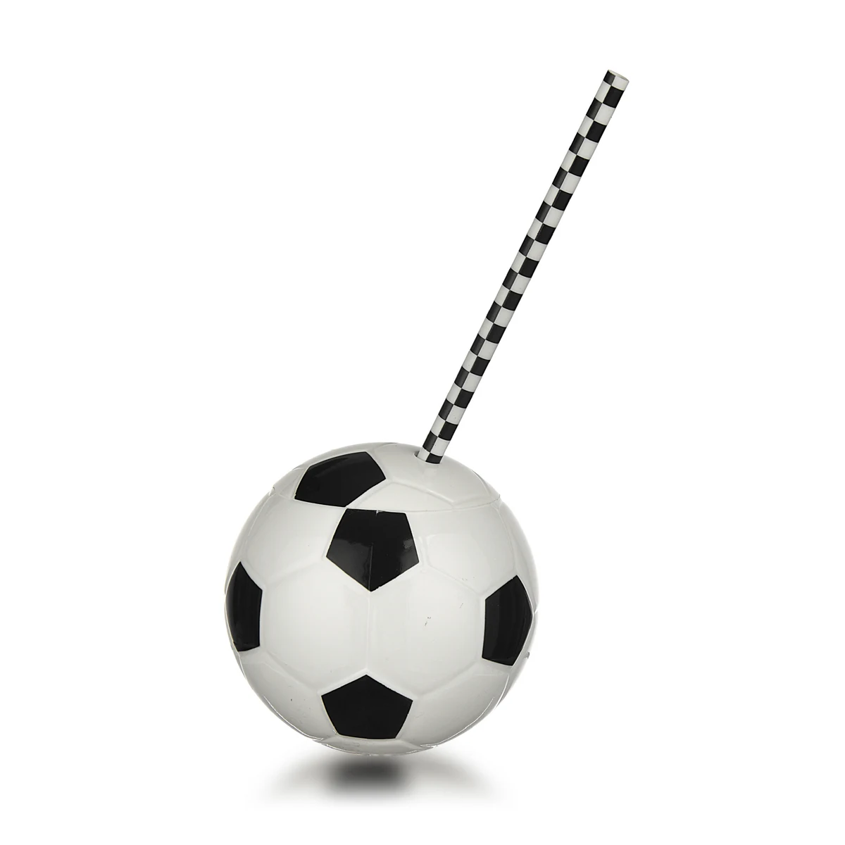 Football Shaped Plastic Drinking Ball Cup with Straw 1
