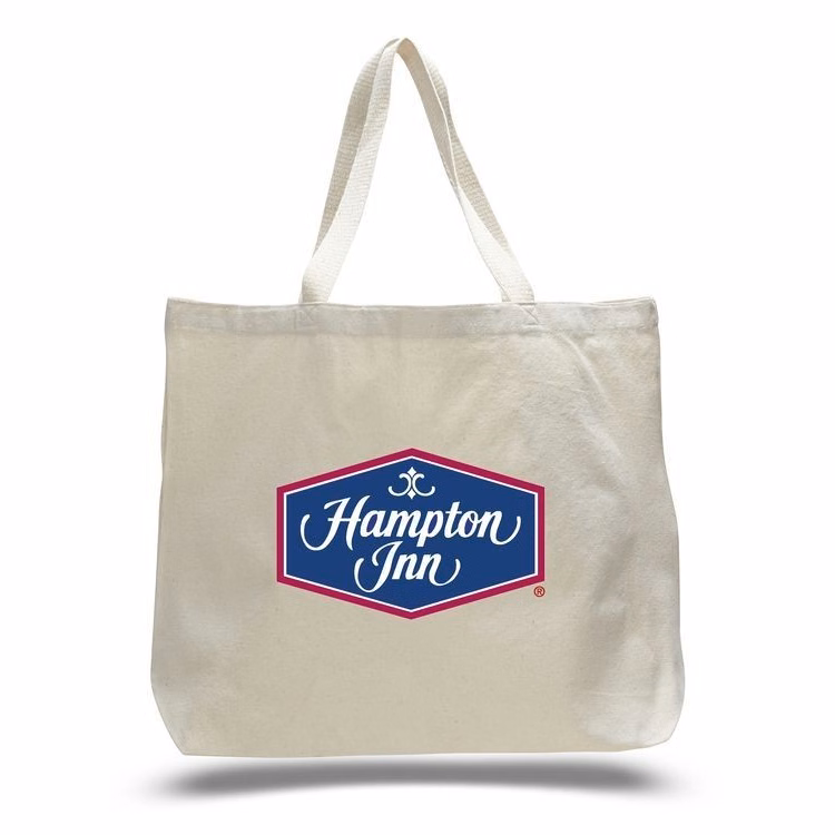 12 Oz. Jumbo Canvas Tote Bag w/ Squared Bottom - 20"x15"x5"