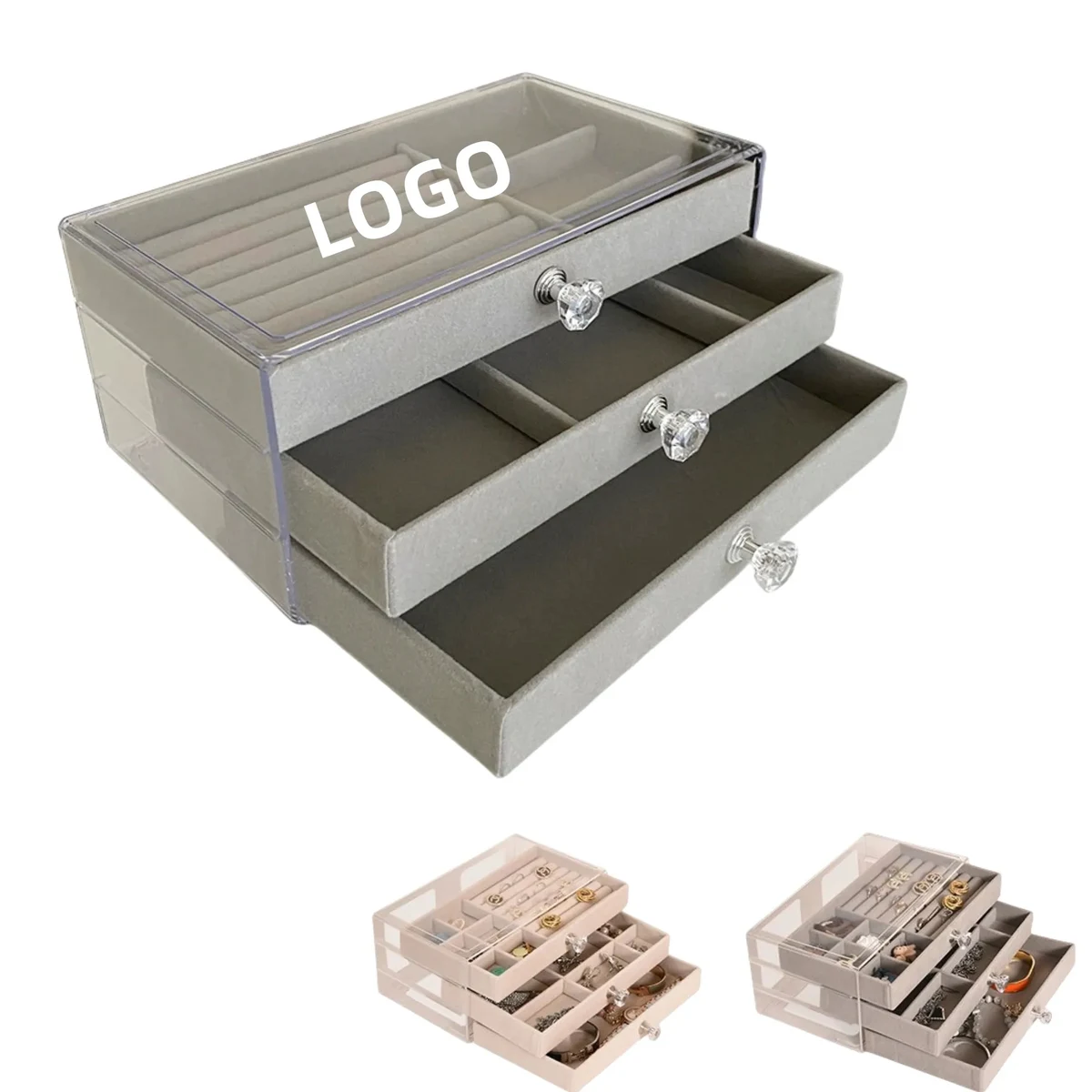 Multipurpose Drawer Jewelry Display Storage Box 3 Layer 1