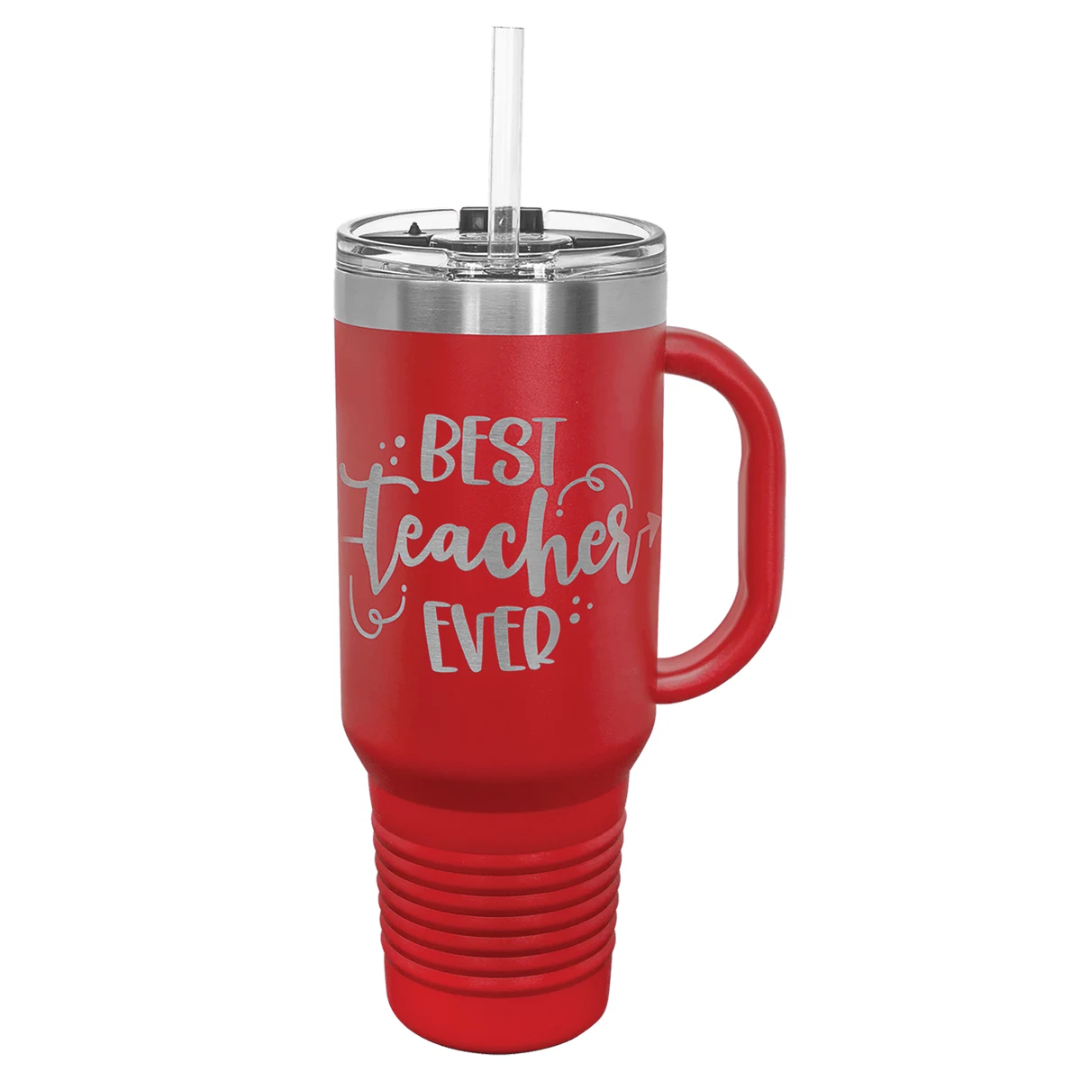 Polar Camel 40 oz. Red Travel Mug with Handle, Straw Included 1