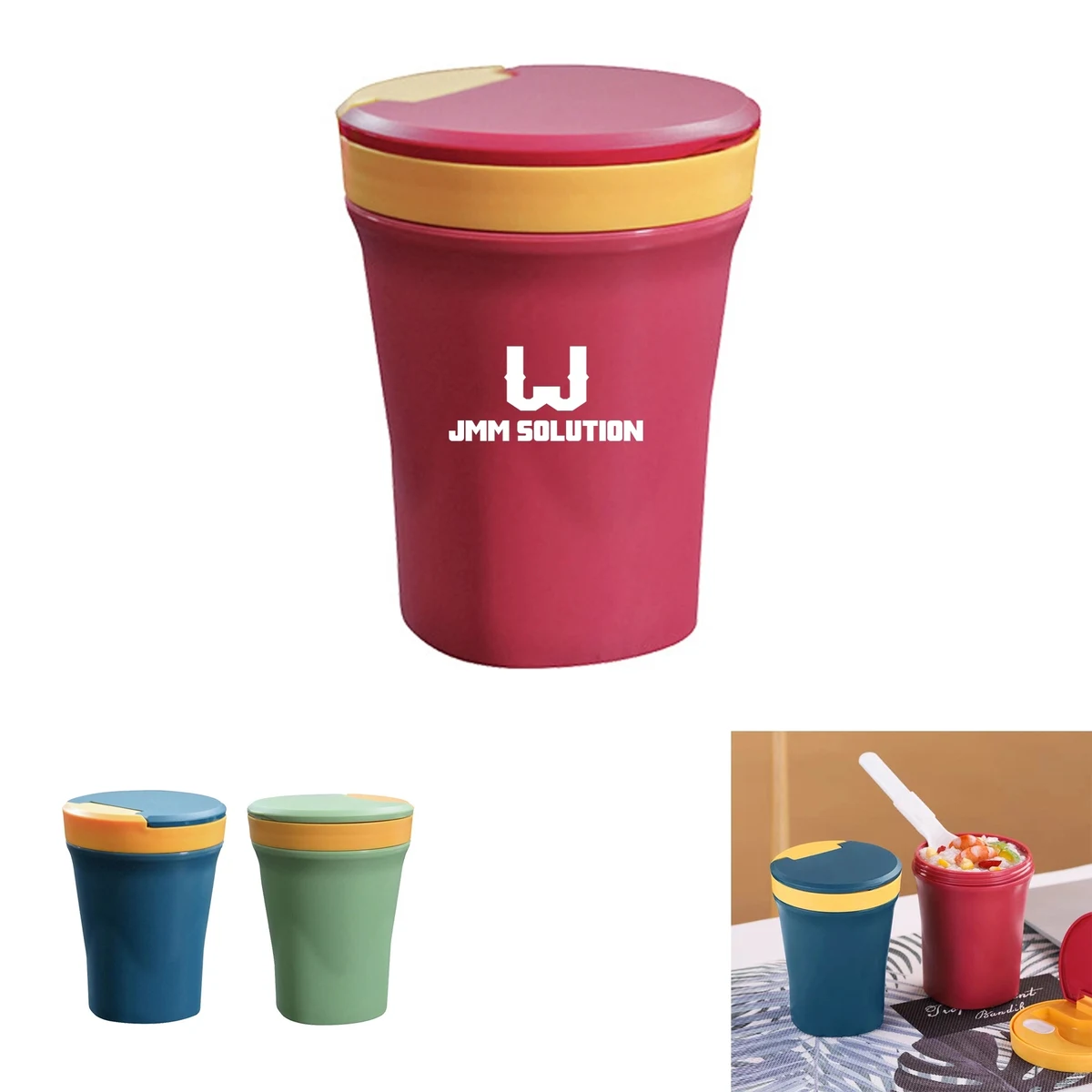 Microwavable Soup Mug With Lid And Scoop 1