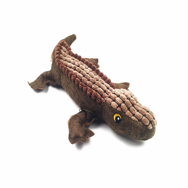 Plush Crocodile Sounding Interactive Dog Bite Toy