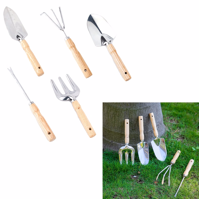 Wooden Handle Garden Tool Set