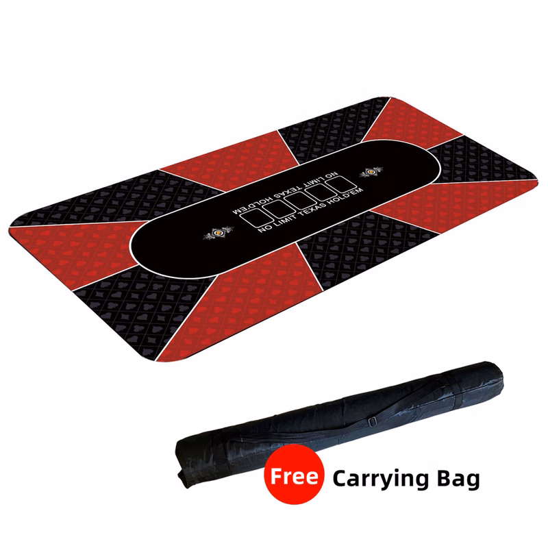 Texas Hold'em Poker Mat 47 1/4 x 23 3/5 Inch with Carrying Bag