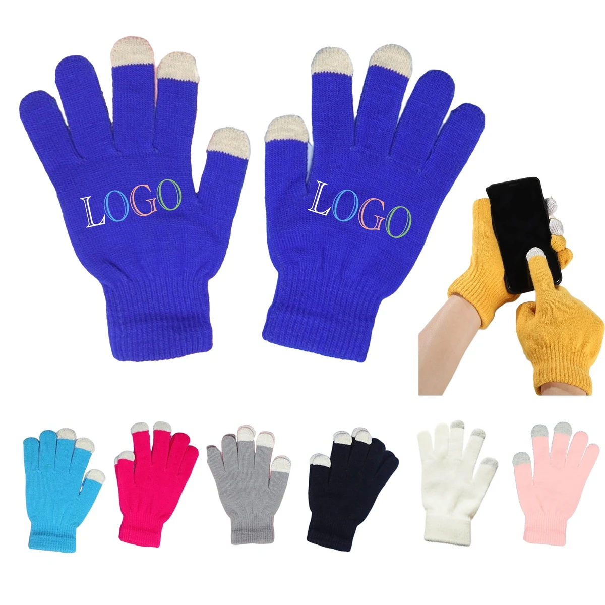 Knit Acrylic Touch Screen Texting Gloves 1