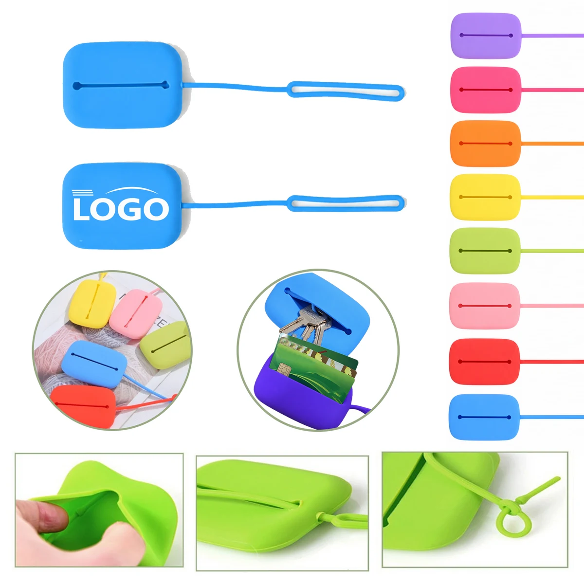 Soft Silicone Key Wallet With Hanging Loop 1