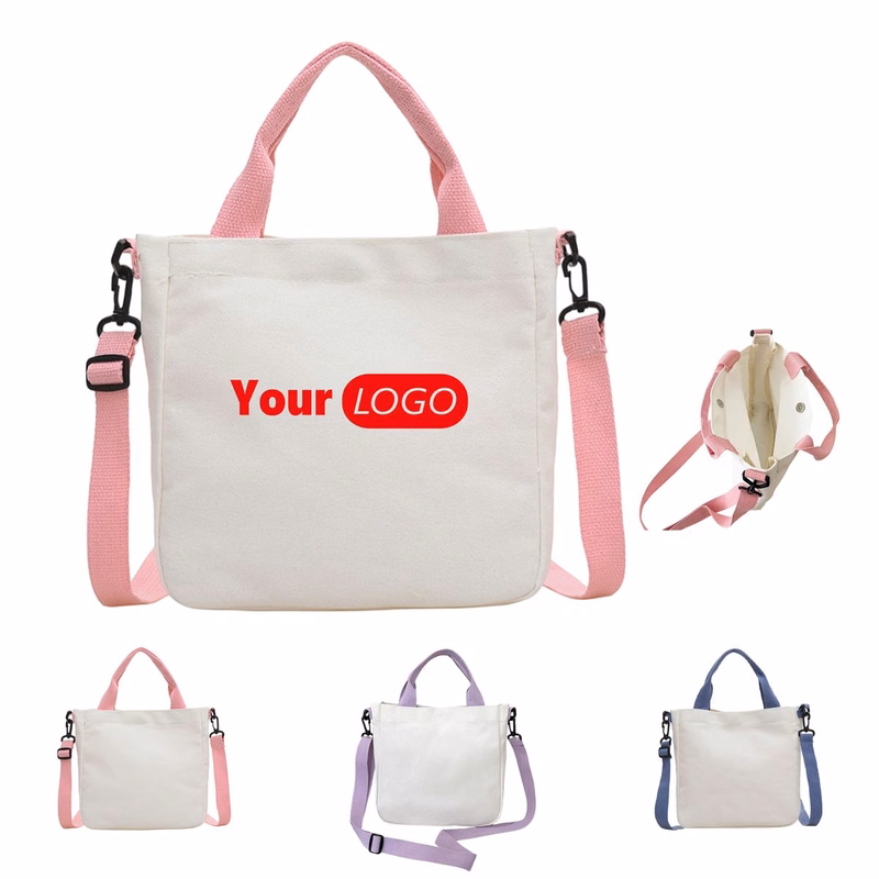 Canvas Crossbody Tote Bag with Strap