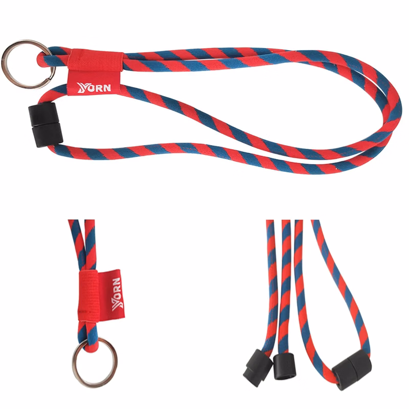 Custom Woven Elastic Lanyard with Safety Breakaway
