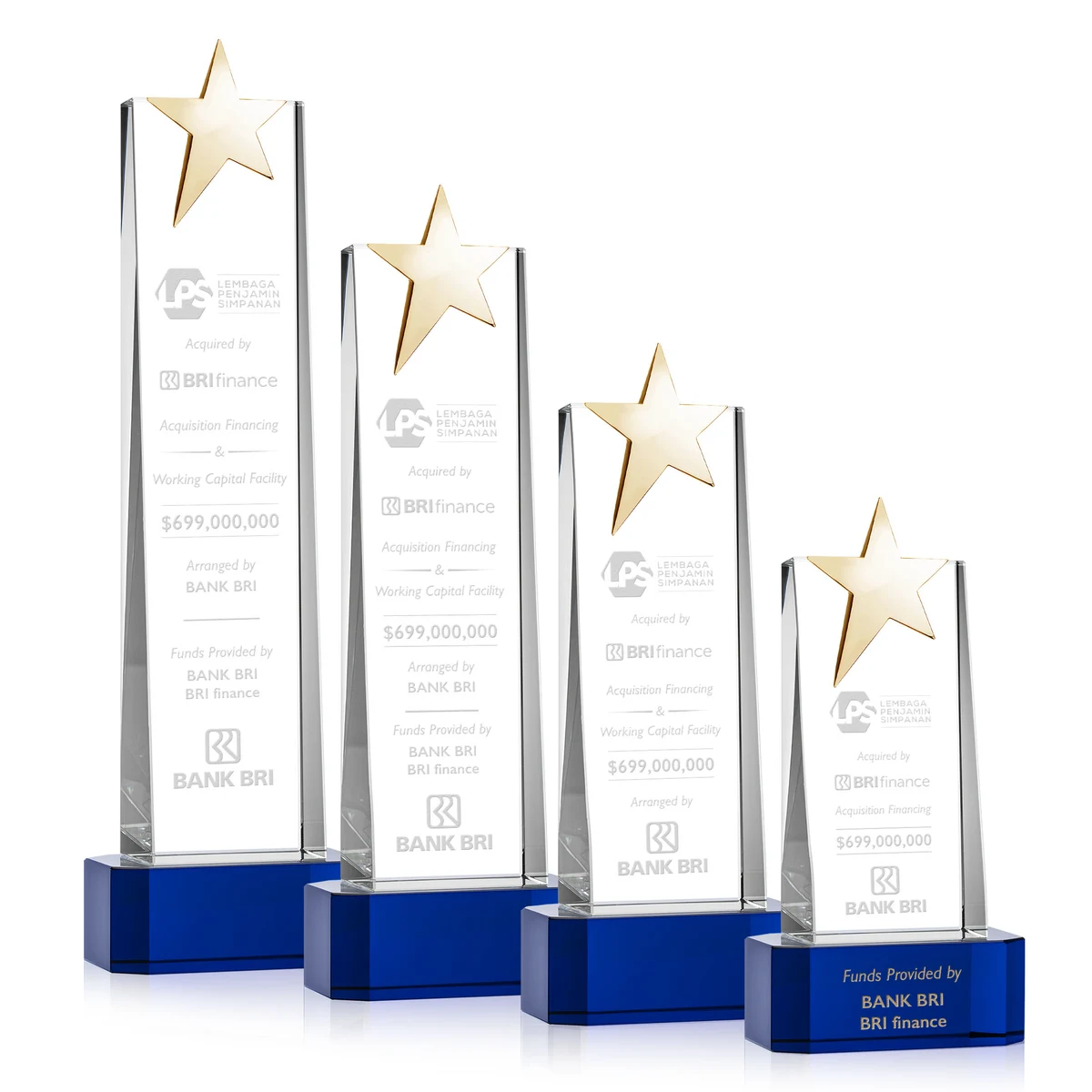 Fanshaw Gold Star Award on Base - Blue 1
