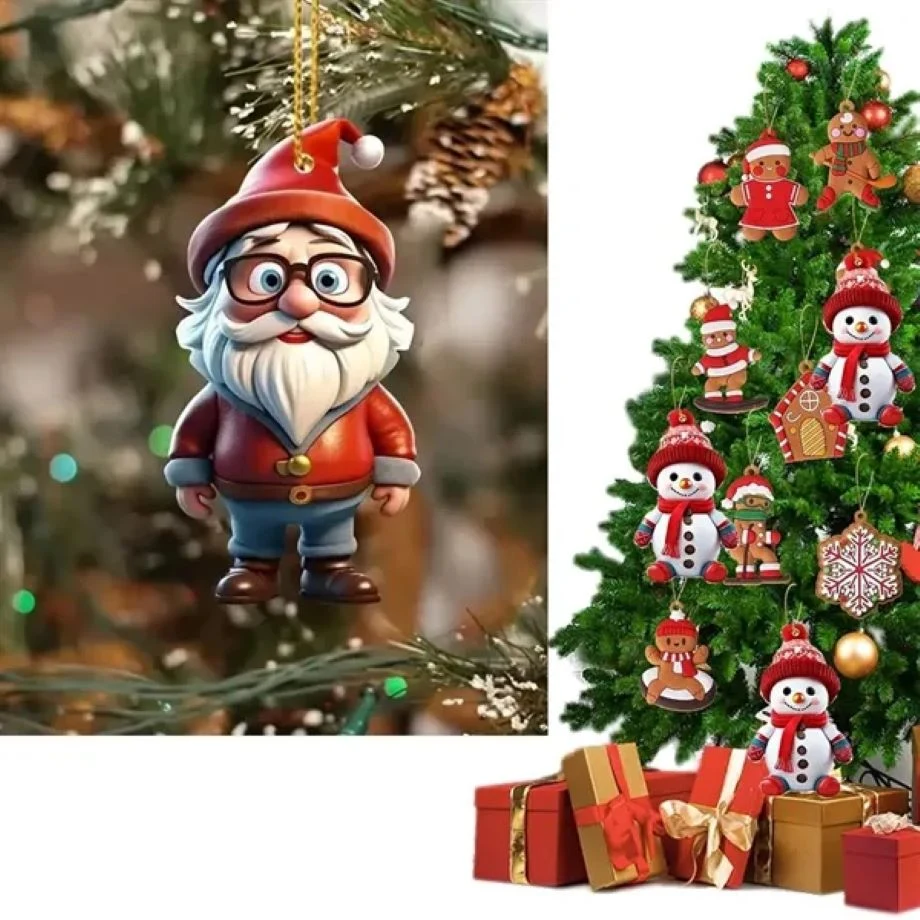 Christmas Flat Acrylic Ornaments Hanging Decoration 1