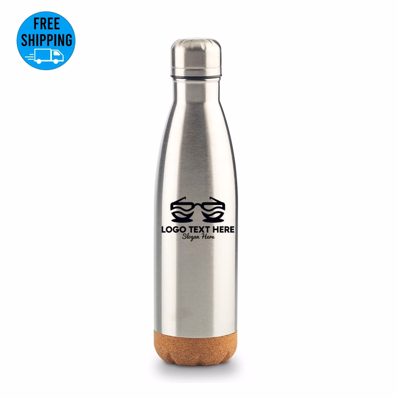 17oz Vacuum Insulated Stainless Steel Bottle with cork bottom