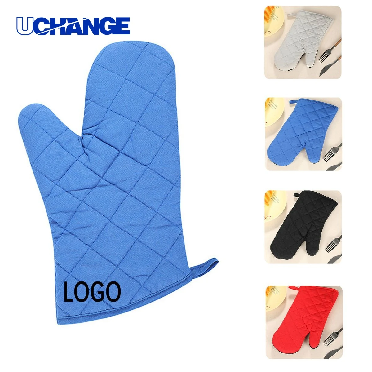 Heat Resistant Cotton Linen Oven Mitts for Kitchen 1