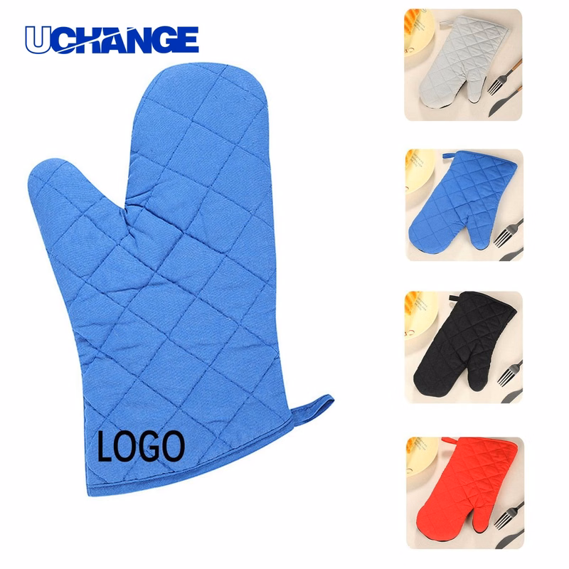 Heat Resistant Cotton Linen Oven Mitts for Kitchen