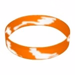 Debossed Swirl Color Filled Silicone Wristband Keychain