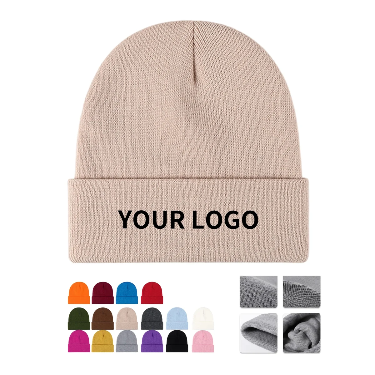 Knit Beanie Hat with Cuff 1