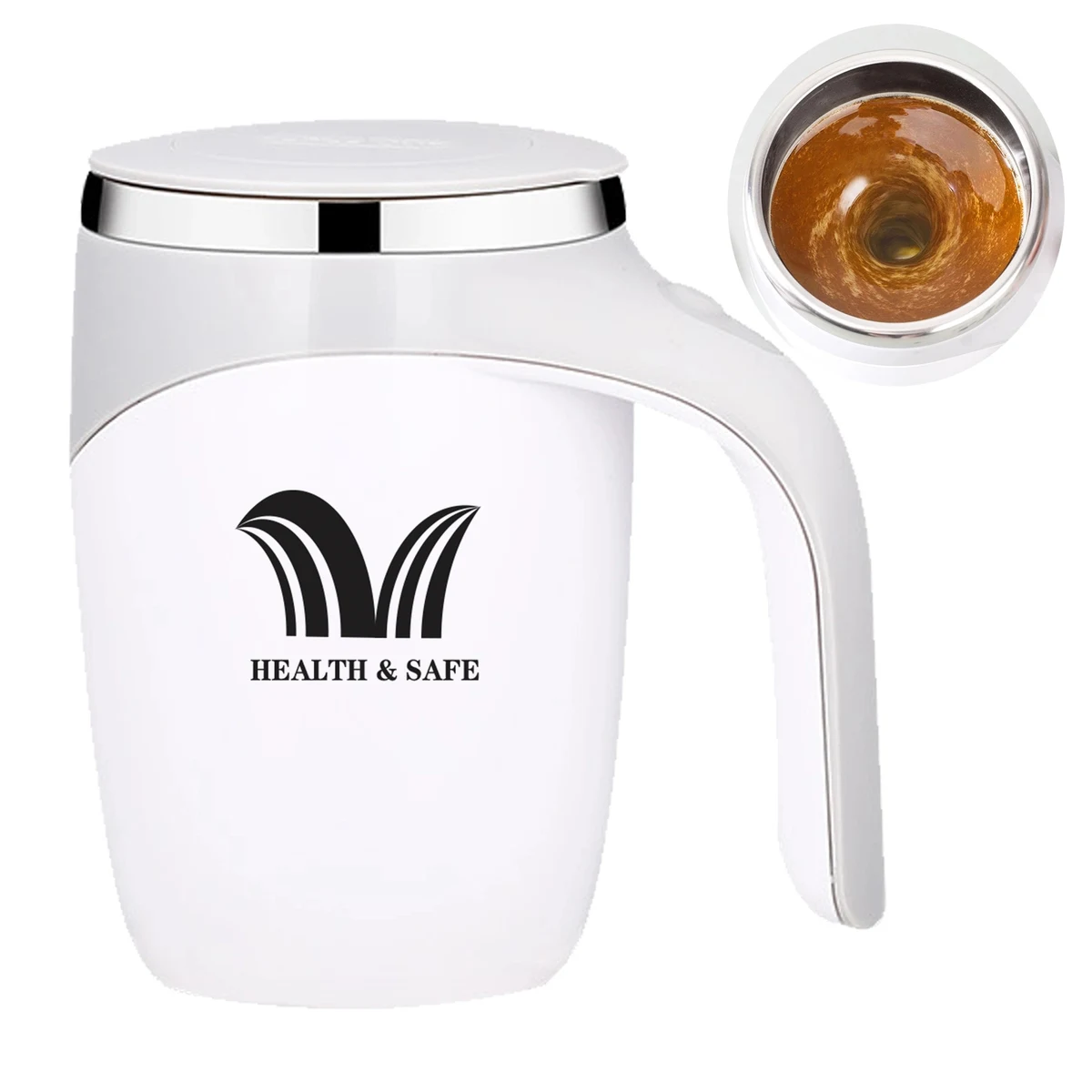 12oz Stainless Steel Coffee Automatic Stirring Mug 1