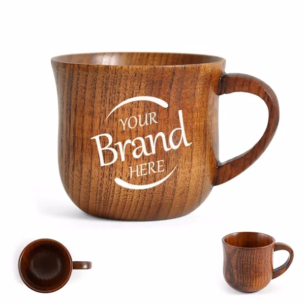 Custom 5 oz Jujube Wood Coffee Mug — Natural Eco-Friendly Promo Drinkware