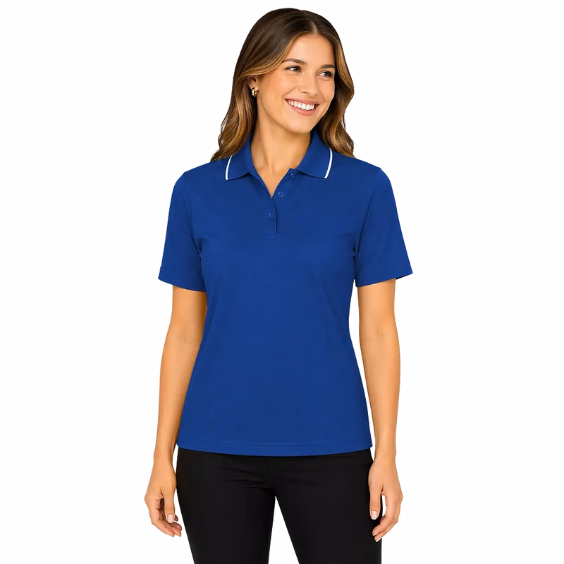 Ladies' s Striped Trim Value Polo