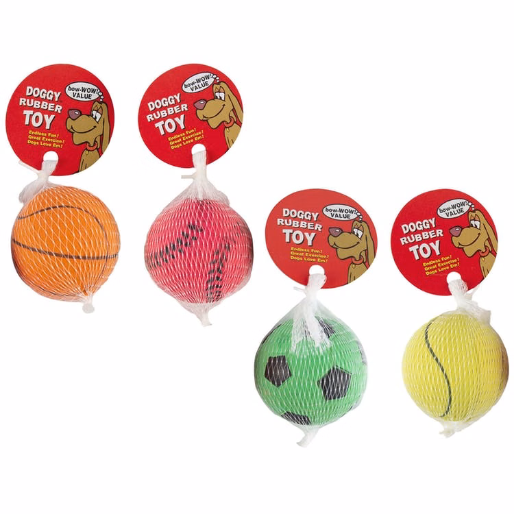 Dog Chew Toy Sports Balls - 4 Colors & Styles