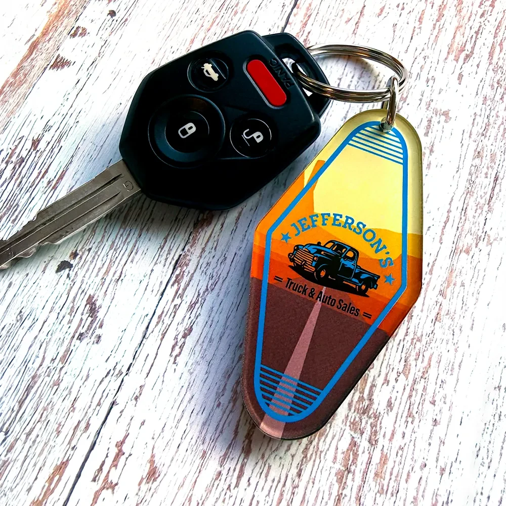 Vintage Acrylic Motel Keychain Hotel Key Tag 1