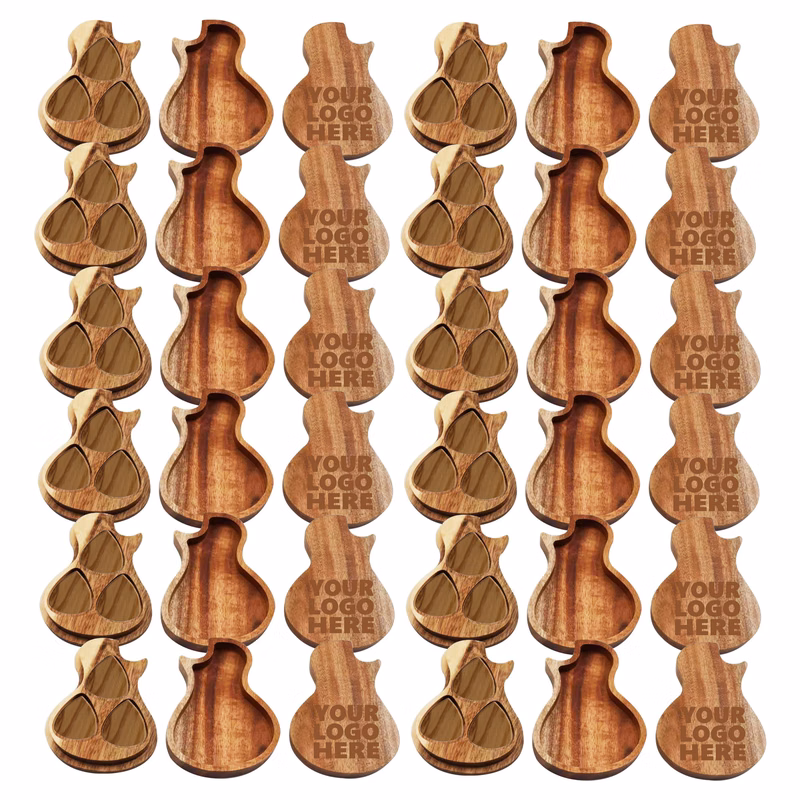 MOQ100 Guitar-Shaped Pick Storage Box