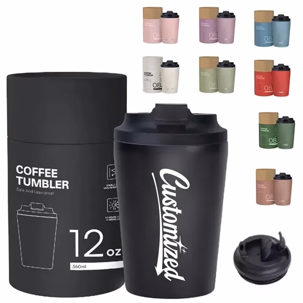 Custom 12 oz Stainless Steel Double Wall Coffee Tumbler — Eco Corporate Drinkware