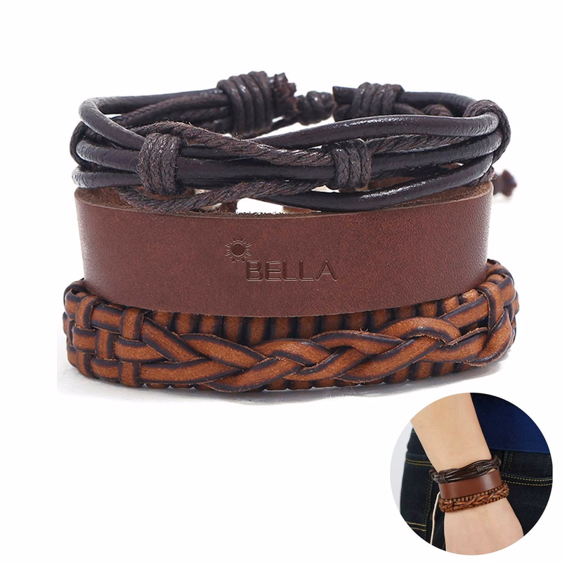 PU Three-piece braided bracelet