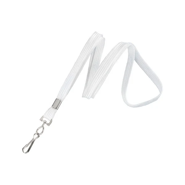 3/8" Blank Lanyard w/Swivel Hook (White) 1
