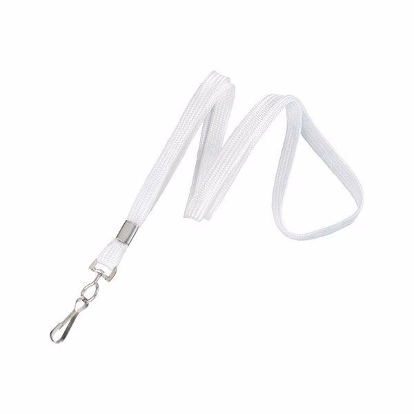 3/8" Blank Lanyard w/Swivel Hook (White)