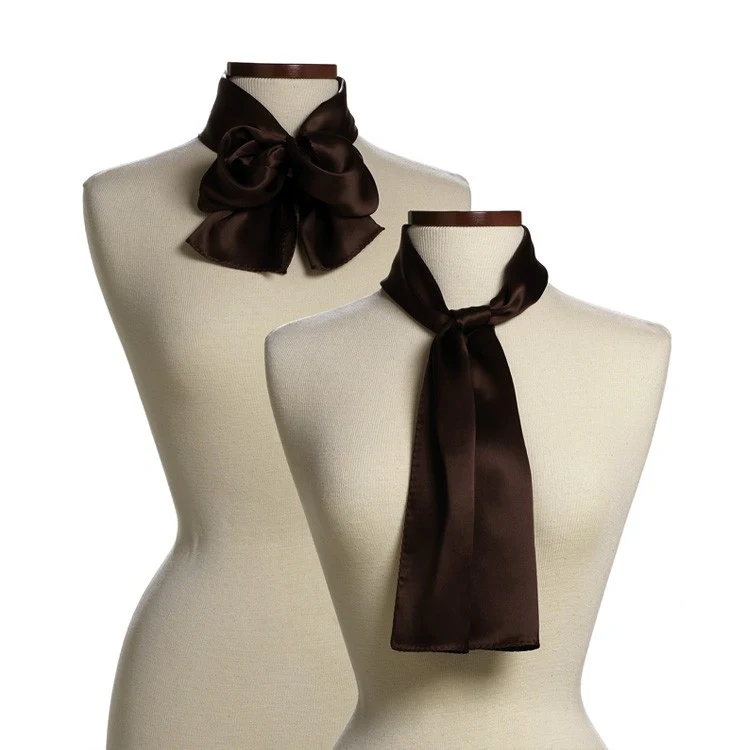 Brown Silk 10" x 54" Scarf 1