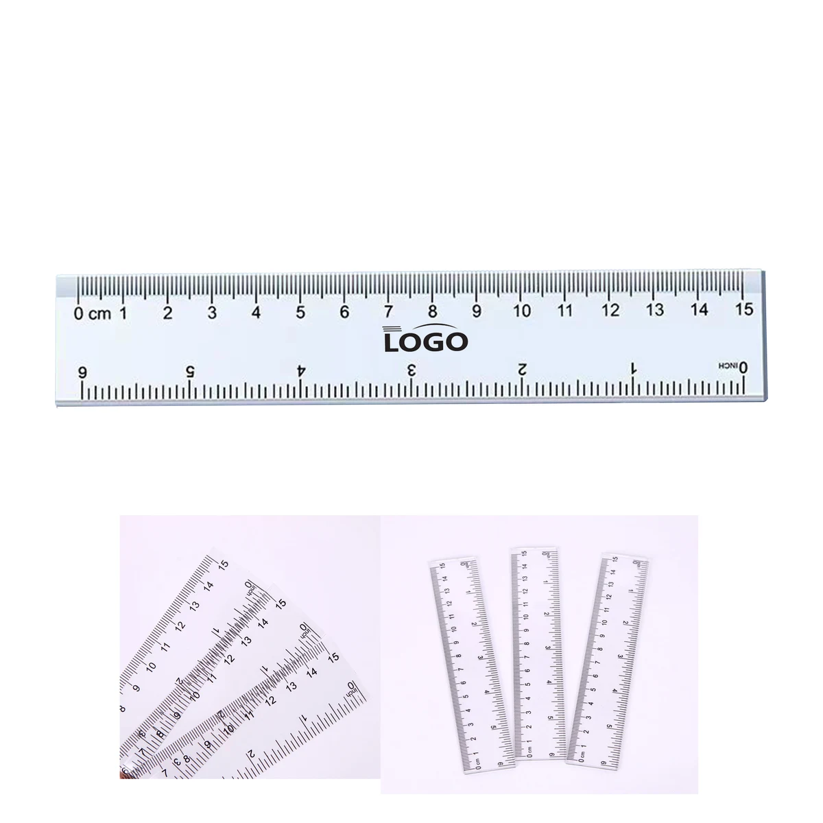 6" Transparent Plastic Ruler With Double Scale 1