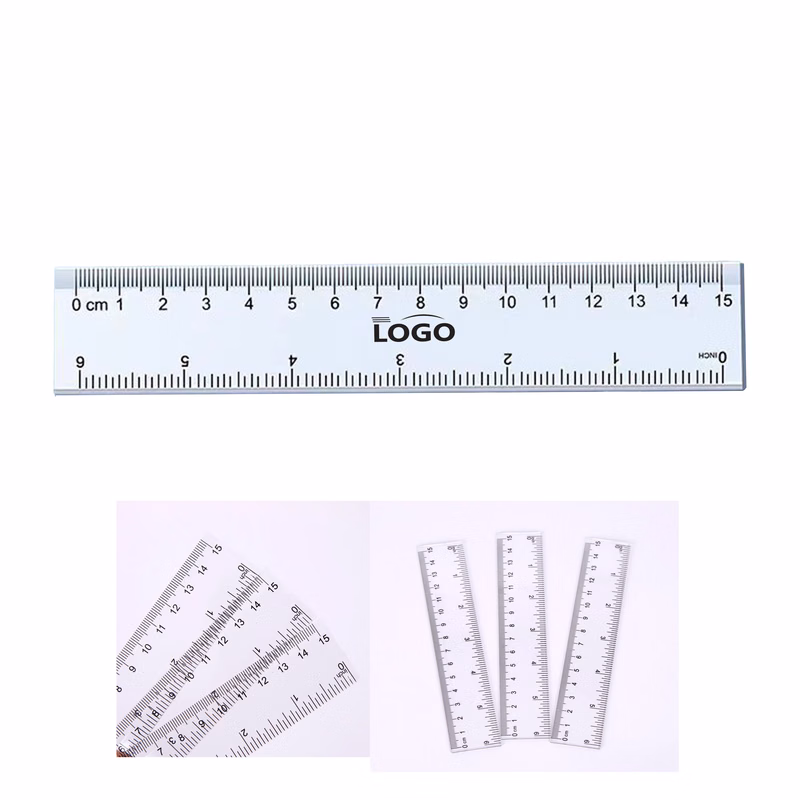 6" Transparent Plastic Ruler With Double Scale