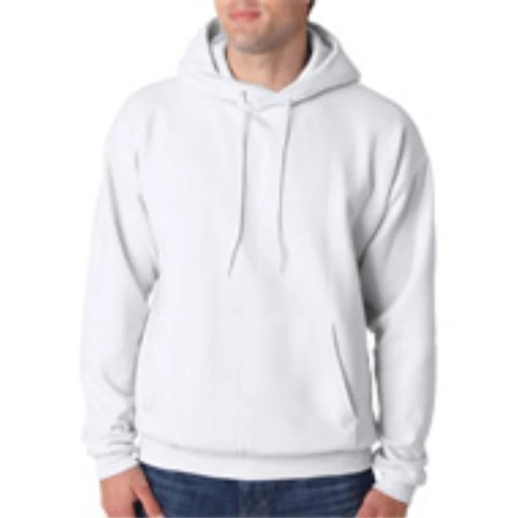 Screen Printed Hanes P170 Adult White Hooded Sweatshirt, custom hoodie or sweatshirt with logo imprint 1