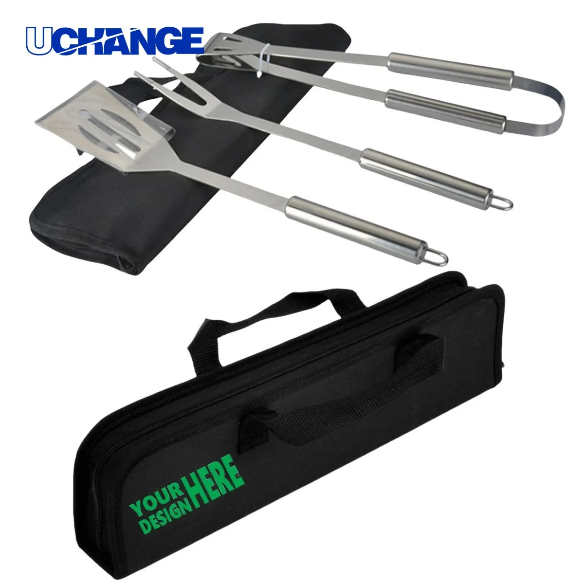 Stainless Steel 3PC BBQ Set Tool Kit 1