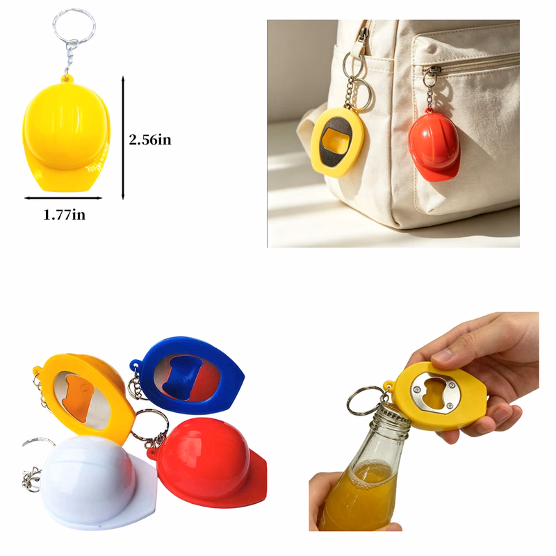 Mini Safety Helmet Keychain Bottle Opener