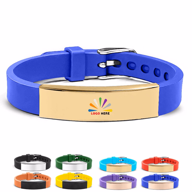 Full Color Stainless Steel Silicone Bracelets